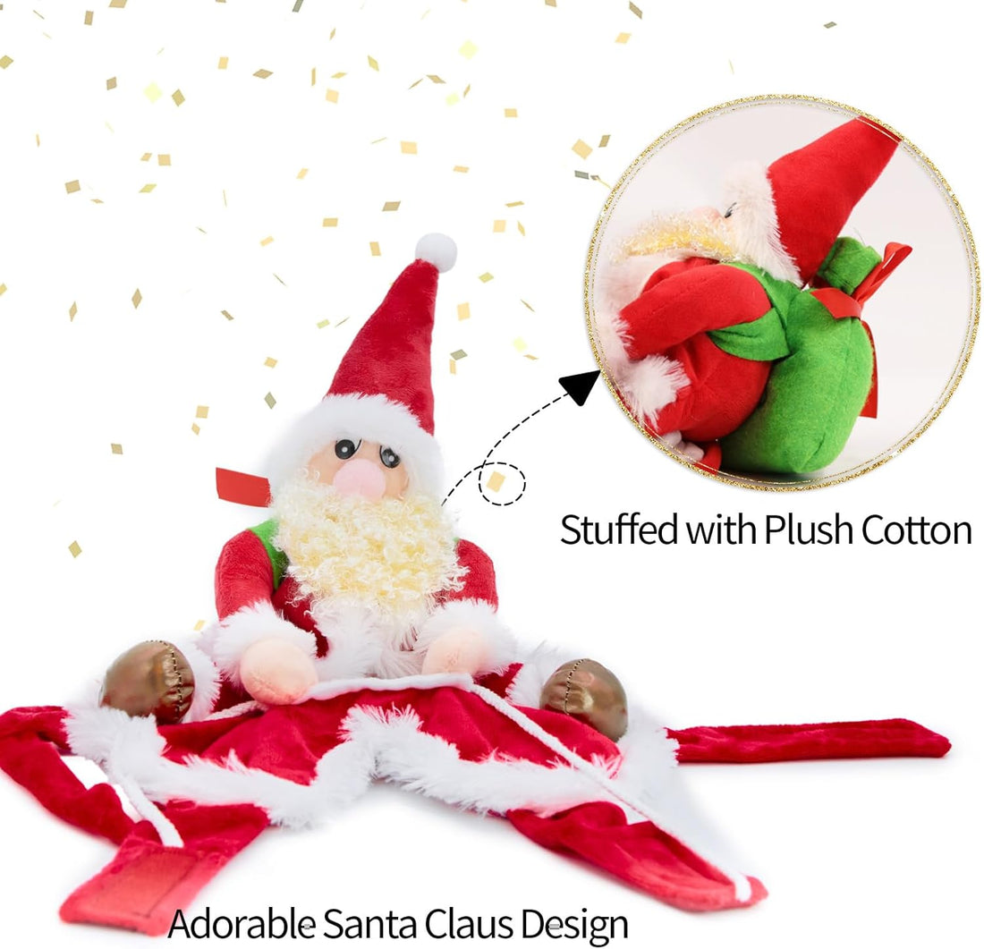 DELIFUR Santa Dog Costume – Christmas Santa Claus Riding Pet Outfit (Large)